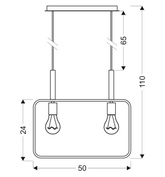 Lampa wisząca czarna regulowana wysokość 2x60W E27 Frame 32-73518