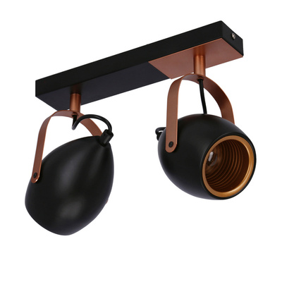 Spot reglabil negru si cupru E14 2x40W Anica 92-81797