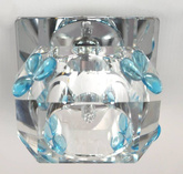 Plafonnier cristal bleu 1xG4