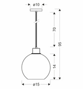 VALOR lampa wisząca czarny +złoty 1x40W E27 klosz bursztynowy