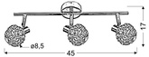 Applique bande 3X40W G9 chrome COLLIER 93-13668