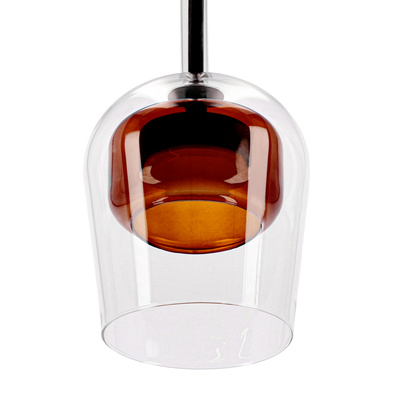 Lampa wisząca Glaxi szklana klosz transparentny i brązowy 1xGX53 nad stół