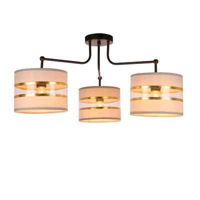 Ceiling lamp black 3xE27 white + gold lampshade Andy 33-00514