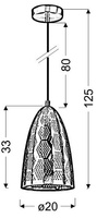 Lampa sufitowa wisząca Candellux Sfinks 31-43313  stożek  E27 ażurowy-miedziany