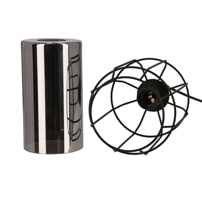 Jonera hanging lamp black 1X40 E27 smoked shade 31-08428