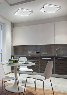 Plafon do łazienki NEXIT minimalistyczny – srebrny chromowany 30 cm - plafon z funkcją ściemniania LED 3000K 18W IP44