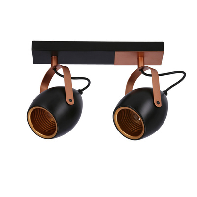 Spot reglabil negru si cupru E14 2x40W Anica 92-81797