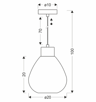 Lampa wisząca Monte z kloszem dymionym pojedyncza szklana do salonu