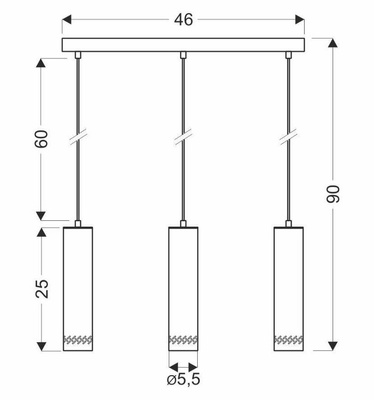 Hängelampe schwarz/Holzgestell 3x25W Tubo 33-79138