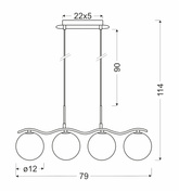 Lampa suspendata crom / bila alba 4 Ramon 34-01412