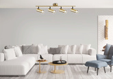 Brass lamp wall/ceiling strip 4x15W Colly 94-01740