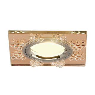 Ceiling luminaire Candellux square fixed chrome glass