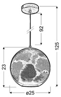 Hanging ceiling lamp 60W E27 openwork white BENE 31-70586