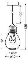 Hanging ceiling lamp chrome wire shade E27 Gliva Candellux 31-58652