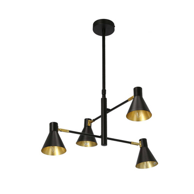 Plafoniera neagră și aurie mat reglabilă 4x40W Less Candellux 34-72689