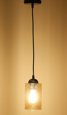 Lampa wisząca 1xE27 szklana czarno/brązowa Bistro 31-00569