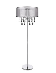 Stehleuchte Chrom / Schwarz mit Kristallen Sottile Candellux 53-73945