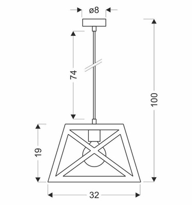 Hängelampe aus schwarzem Metall 1xE27 Origami 31-78520