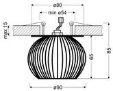 Black ceiling luminaire SK-93 2268767