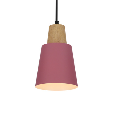Suspension métal rose + bois Faro Ledea 50101259