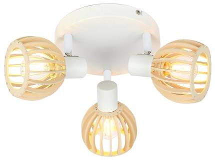 Ceiling lamp Atarri Candellux 98-68118 white wood plafond 3xE14