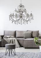 Suspension chromée avec lustre en cristaux 15x40W Aurora Candellux 30-97586