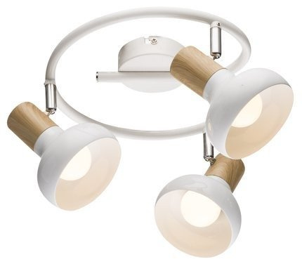 Plafoniera spirala metal alb + lemn 3E14 Puerto Candellux 98-62697