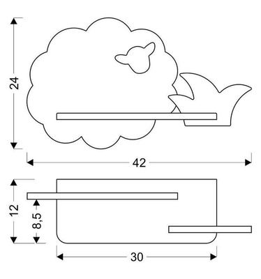 Lampa kinkiet półeczka 5W LED 4000K IQ Kids Sheep szary+zielony 21-85146