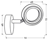 Aplic de perete 1X4W LED 3000K crom AURELION 91-65247