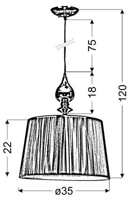 Lampa wisząca z abażurem Gillenia srebrna nitkowy abażur do salonu