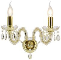 Doppelte goldene Wandleuchte mit Kristallen Maria Teresa Candellux 22-94592
