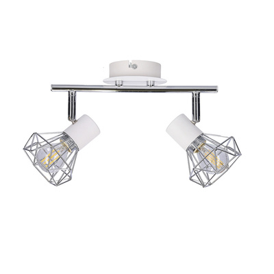 Applique/plafonnier bande chrome/blanc 2xE14 Verve 92-61348