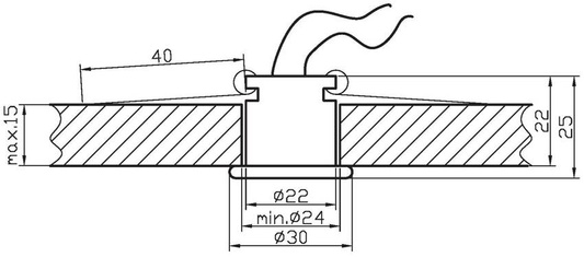 Plafonnier rond 12V laiton PO-01 2204204