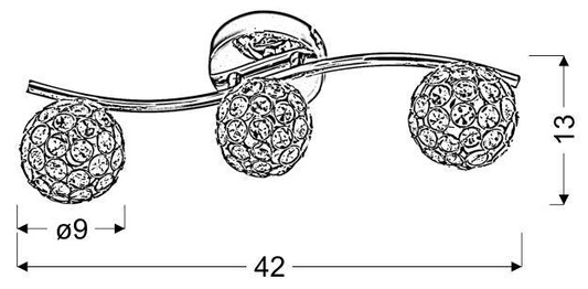 Ceiling lamp strip 3X40W G9 chrome STARLET 93-85934