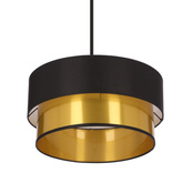 Lampa wisząca z abażurem Erna czarna ze złotym wnętrzem do jadalni