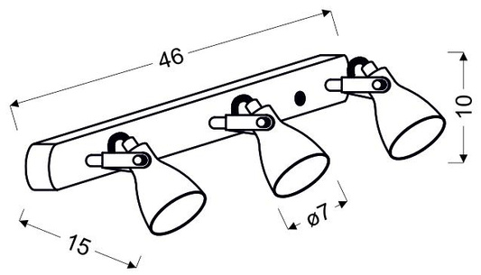 Bandă de perete 3X40W GU10 gri mat ASH 93-64301