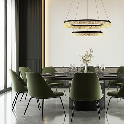 FROZI Pendant Lamp BLACK 38W 3000K LED Clear Crystals