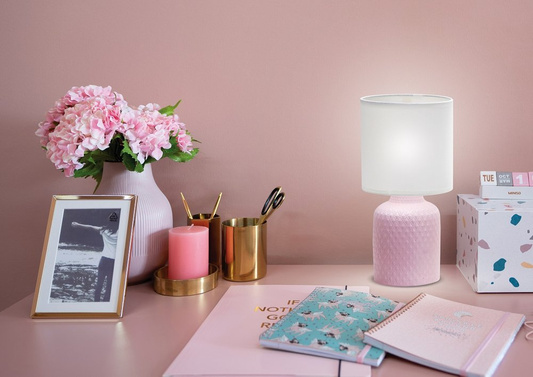 Table lamp pink ceramic bedside Iner Candellux 41-79855