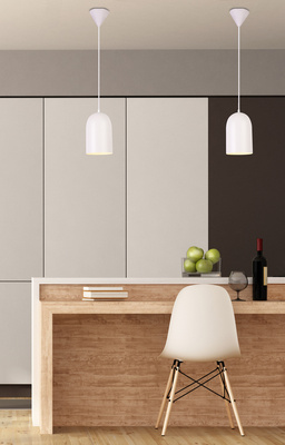 Lampa wisząca owalna biała 1xE27 Oss Ledea 50101184