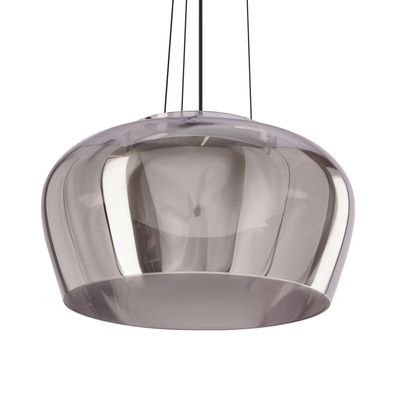 Pendant lamp Insieme 35 glass smoky shade over table for living room