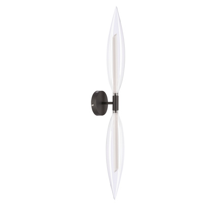 Nordic black double glass wall light 2xG9 transparent shades