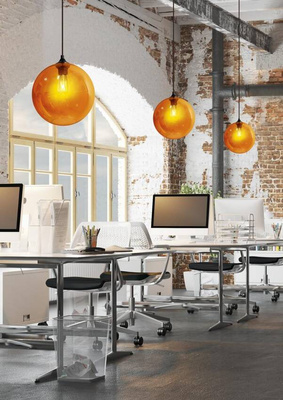 Lampa sufitowa szklana kula bursztynowa Edison Candellux 31-21397-Z