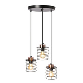 Deckenhängelampe Schwarzblech 3xE27 Glob 33-00408