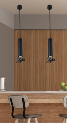 Lampe suspendue noire + anneaux de tube 31-77714