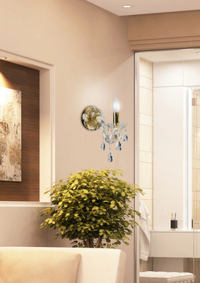 Single gold wall lamp with crystals Maria Teresa Candellux 21-95742