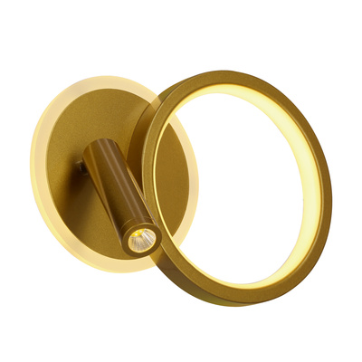 MONET lampa kinkiet koło złoty 18W LED 3000K klosz biały 22-35677