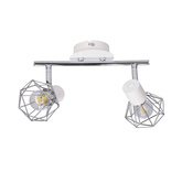 Applique/plafonnier bande chrome/blanc 2xE14 Verve 92-61348
