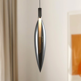 Lampa wisząca Nordic szklana pojedyncza dymiony klosz do jadalni