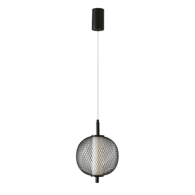 Lampa wisząca druciana PUMA z kulistym kloszem 20 cm – designerska lampa do salonu LED 3000K