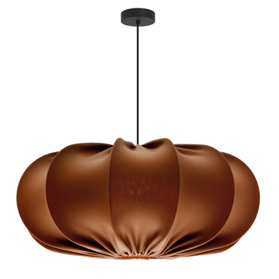 CAFÉE suspension 52cm noire 1x40W E27 abat-jour moka